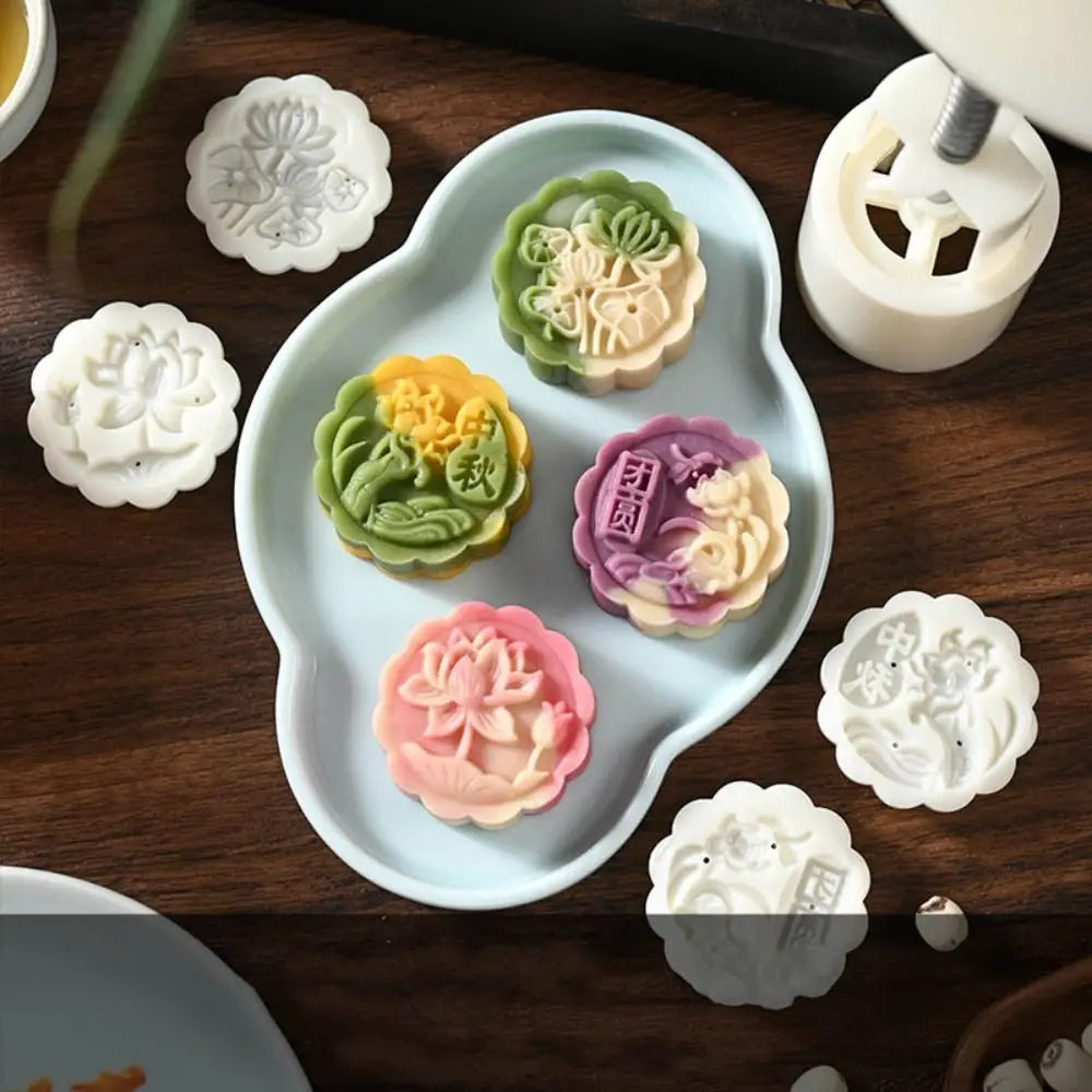 Mooncake Mold – Sakura Flower Stamp & Fondant Cake Tool Baking Mold Axl D 4Pcs