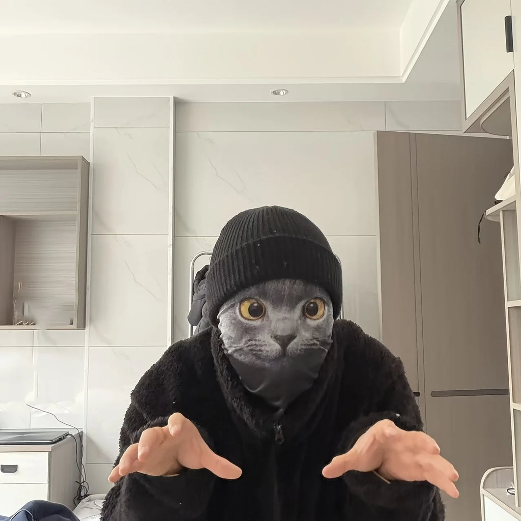 Cute Cat Cosplay Head Mask – Breathable Mesh Party Mask Costume Party Mask Axl