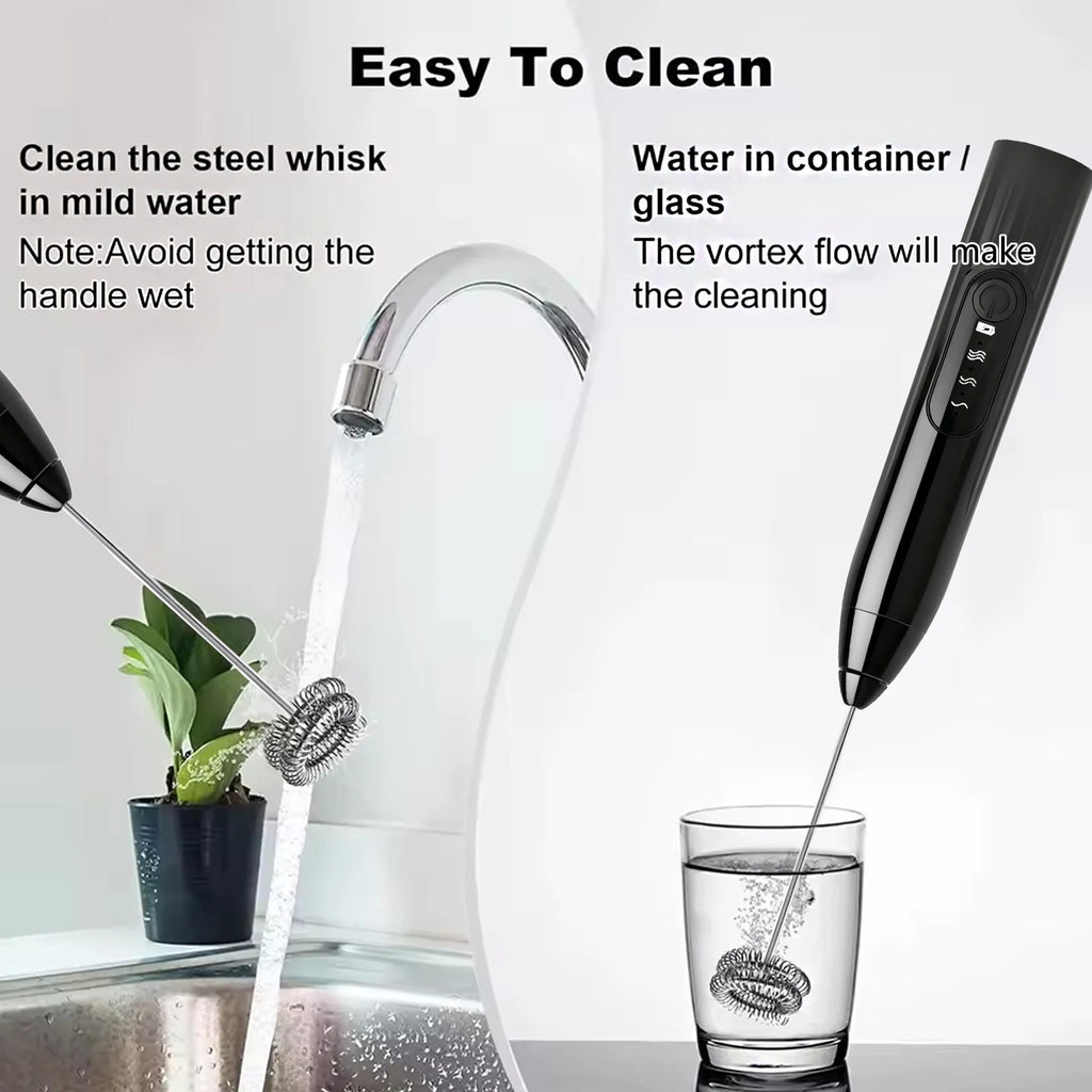 2-in-1 Rechargeable Handheld Milk Frother Wand & Drink Mixer Milk Frother Wand Axl