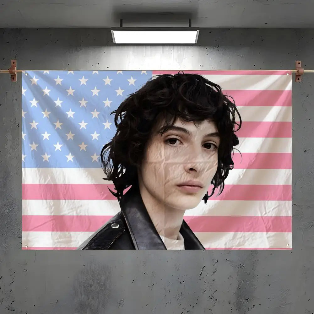 Finn Wolfhard Fan Flag – Indoor & Outdoor Art Banner Fan Art Flag Axl White1 80x120cm