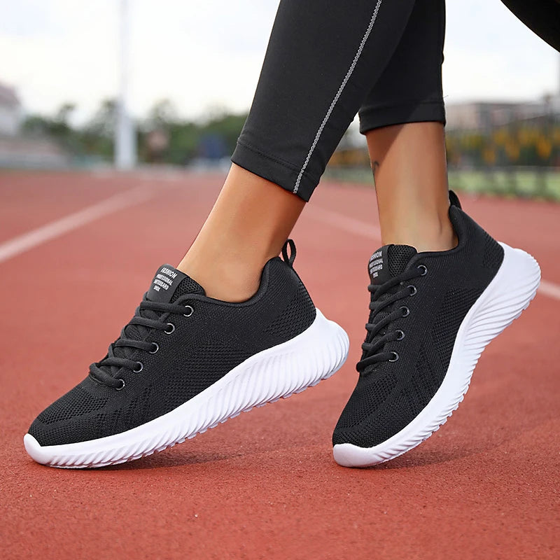 AZGB Women's Breathable Mesh Platform Sneakers | Lace-Up Women's Platform Sneakers Axl