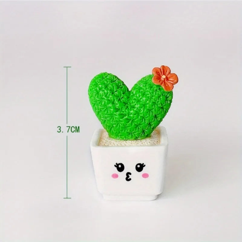 Resin Mini Cactus Figurines Set of 4 – Desk & Home Decor Decorative Figurines Axl