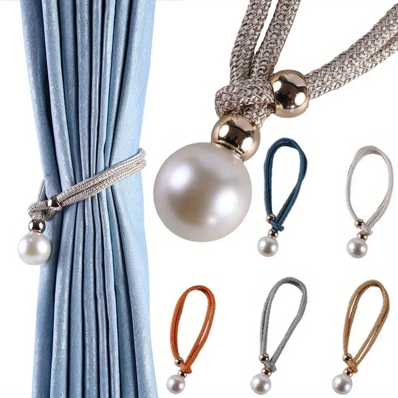 Pearl Tie Band Curtain Tiebacks – Elegant Window Decor Curtain Tiebacks Axl Default Title