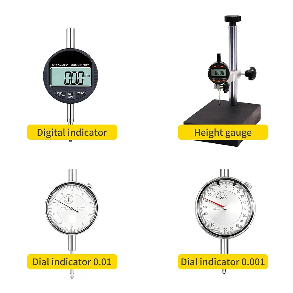 6-Pc Dial Indicator Extension Rod Set | M2.5 Thread 25–152mm Indicator Extension Rods Axl