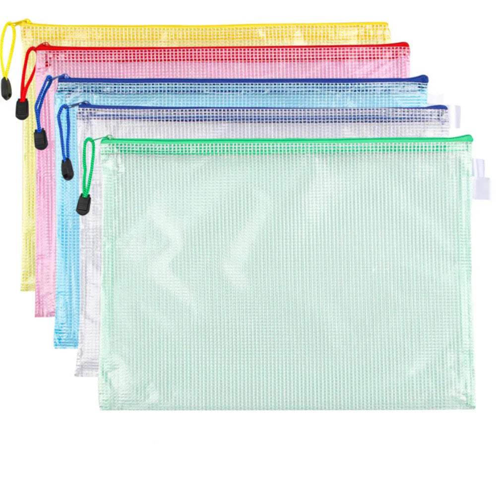 PVC Waterproof Zip Pocket Folder – Document Stationery Organizer Document Folder Pouch Axl