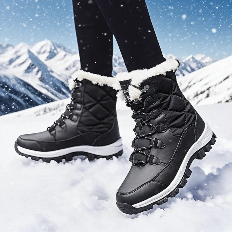 AZGB Women's Waterproof Winter Snow Boots – Warm Lace-Up Women's Snow Boots Axl