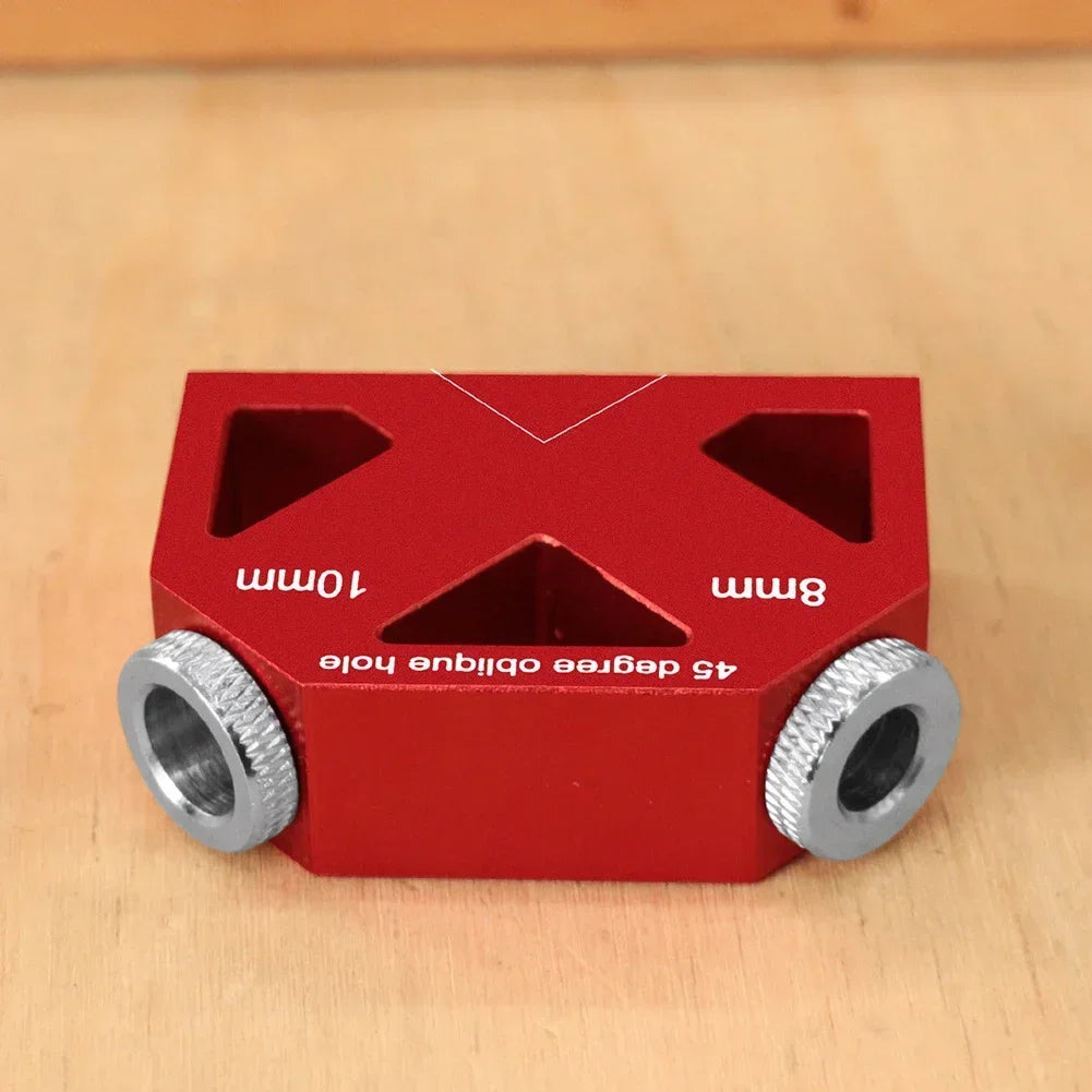 8/10mm Dowel Drill Guide – 45° Angle Hole Jig for Woodworking Drill Guide Jig Axl