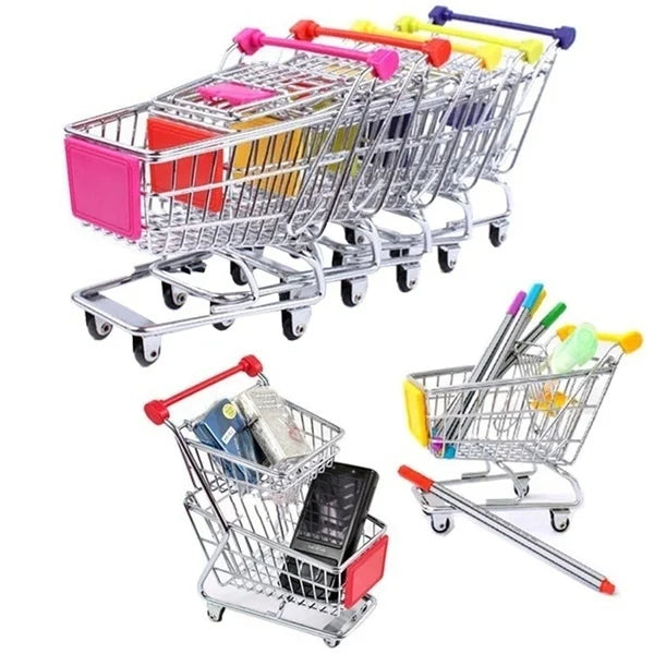 1:48 Mini Metal Shopping Cart – Miniature Toy & Home Decor Miniature Toy Model Axl