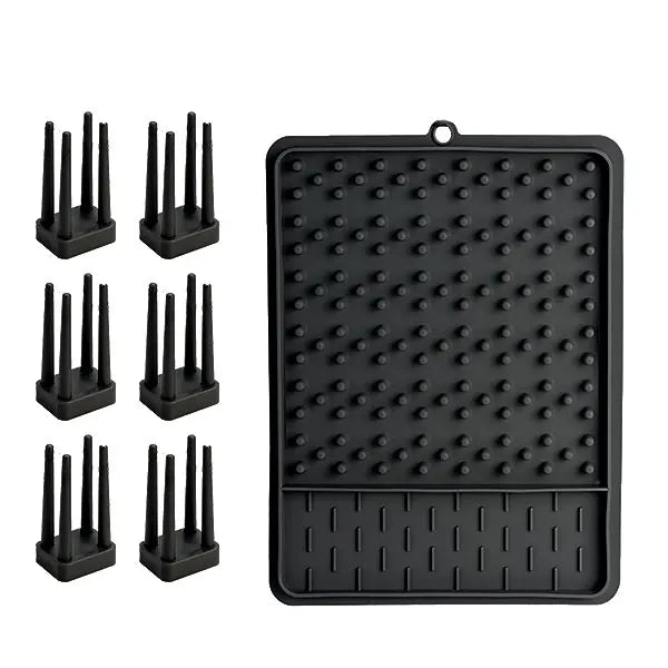 Silicone Dish Drying Rack – Adjustable Drainer & Organizer Dish Drying Rack Axl black