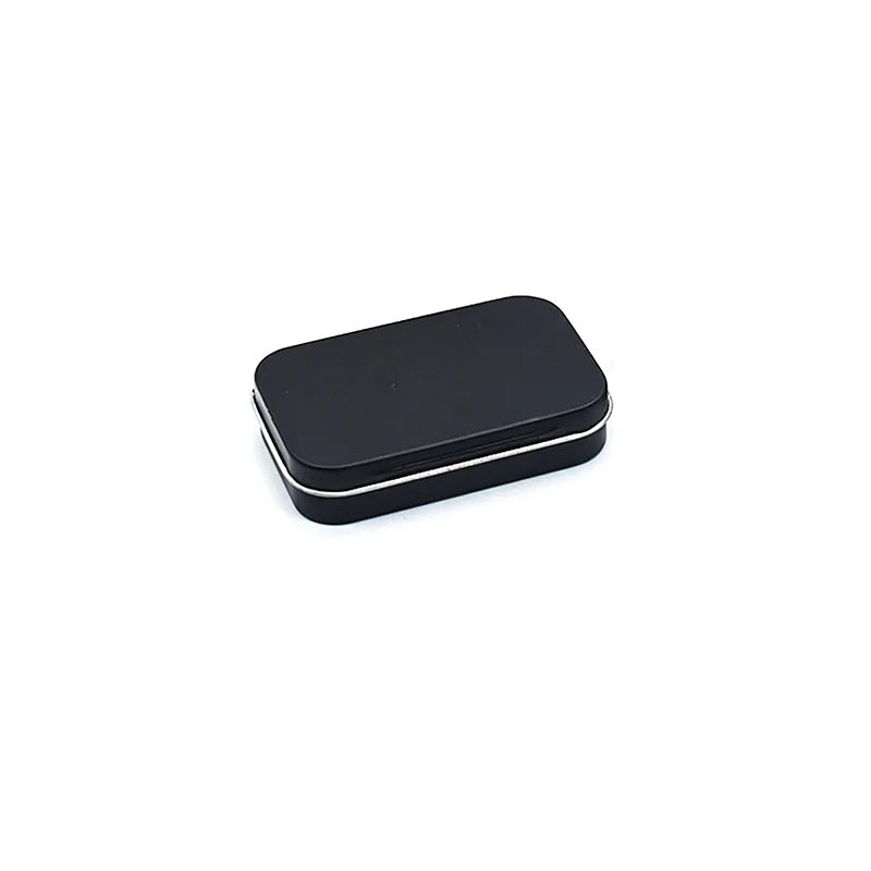 Mini Rectangular Tin Box – Hinged Lid Tinplate Storage Case Tin Storage Box Axl Black