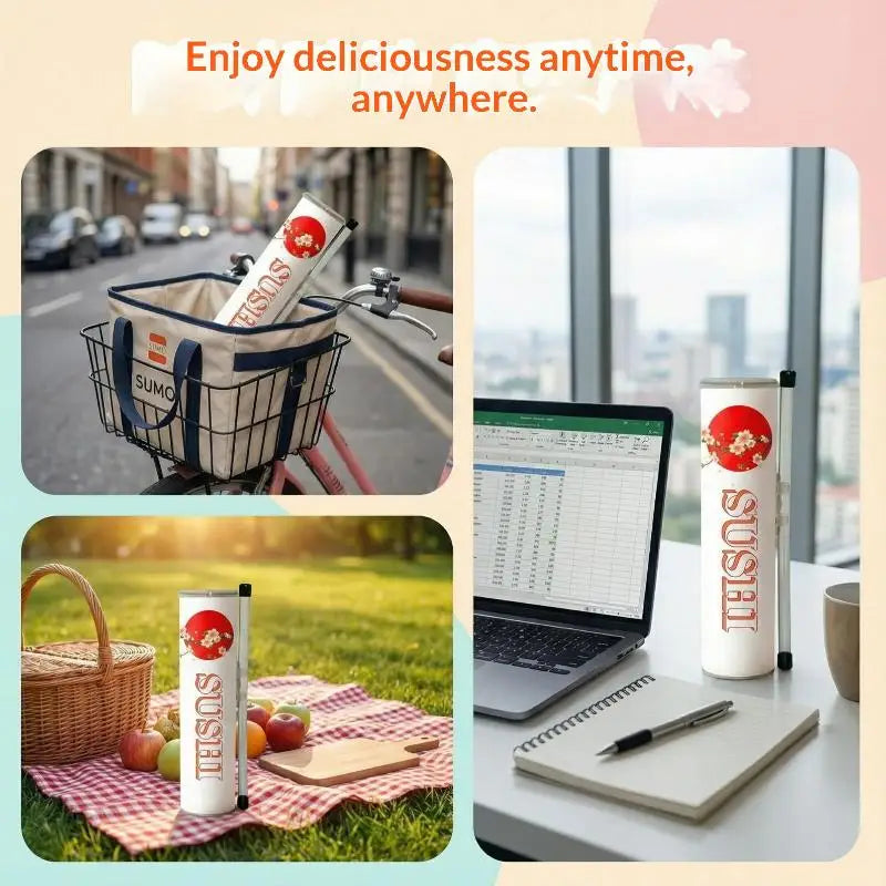 Round Sushi Push Box Mold – Cone Paper Bucket with Sauce Straw Sushi Packaging Box Axl