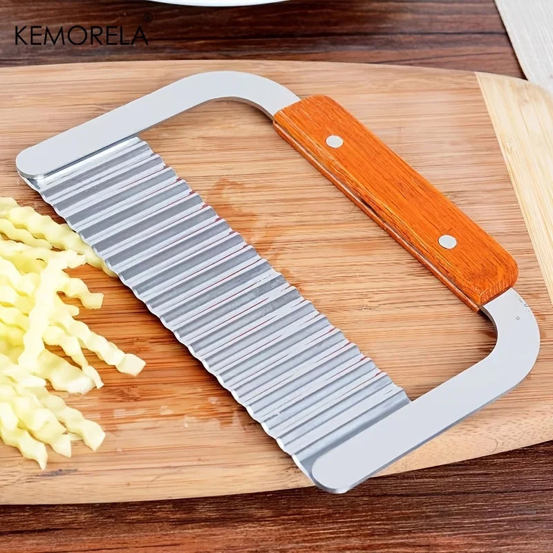 KEMORELA Stainless Steel Wavy Potato Slicer & Flower Cutter Vegetable Slicer Axl