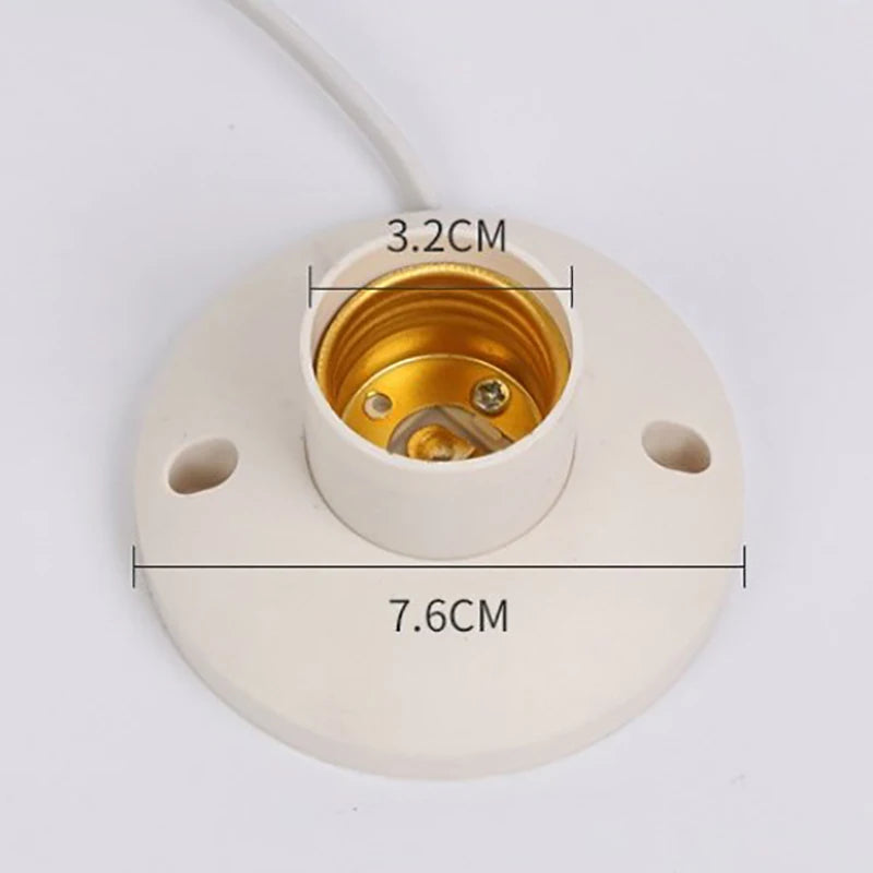 E27 Bulb Socket Lamp Holder with Cable Base & EU Plug Lamp Holder Socket Axl onesize