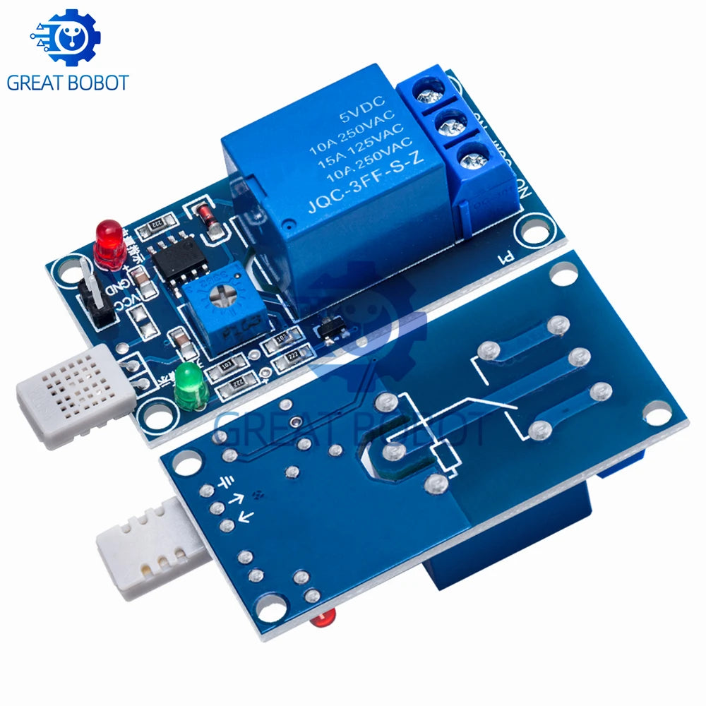 HR202 Humidity Sensor Relay Module DC 5V 12V 1-Channel Humidity Relay Module Axl