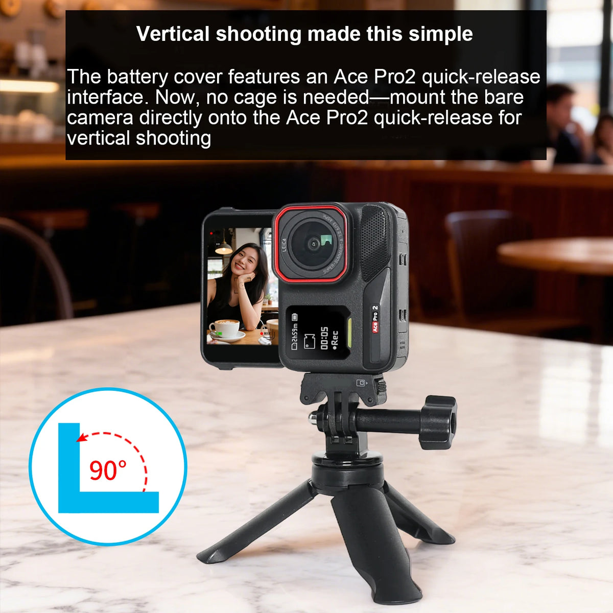 Insta360 Ace Pro 2 Aluminum Vertical Shooting Battery Cover Camera Accessory Axl