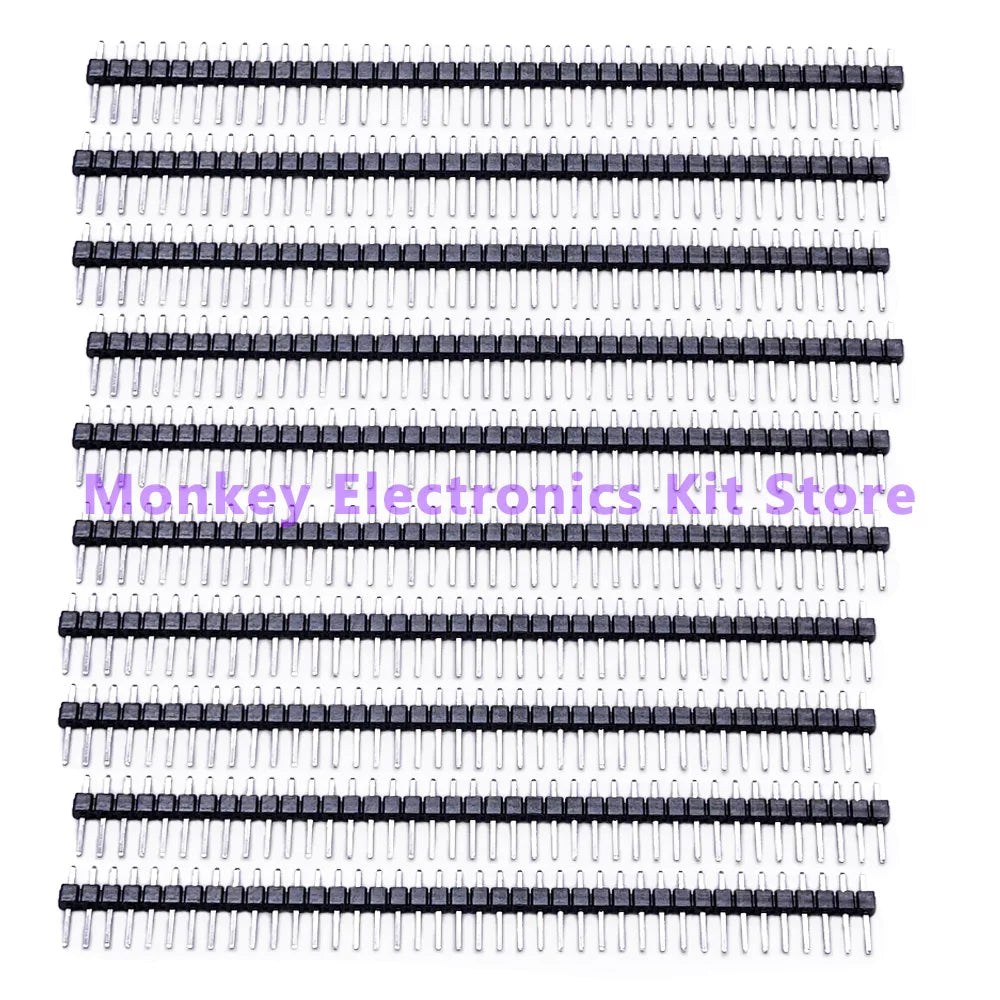 10pcs 40-Pin 2.54mm Breakable Pin Header PCB Connector Arduino PCB Pin Header Axl Male Black