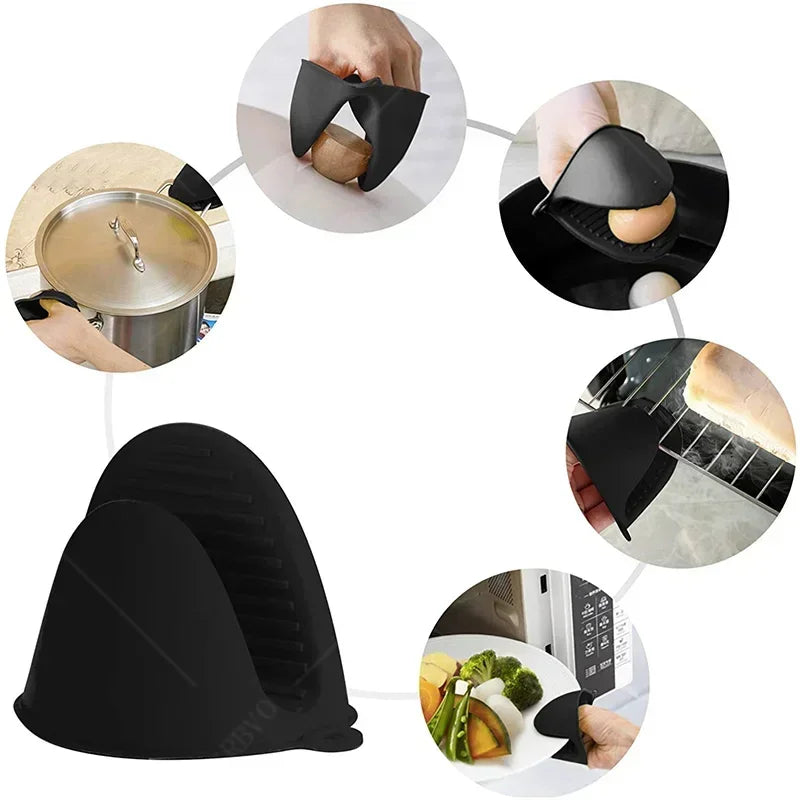 2-Pack Silicone Oven Mitts – Heat-Resistant Non-Slip Pot Holders Silicone Oven Mitts Axl