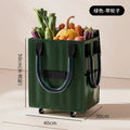 Rolling Grocery Shopping Tote – Large Canvas Wheel Bag Rolling Shopping Tote Axl green