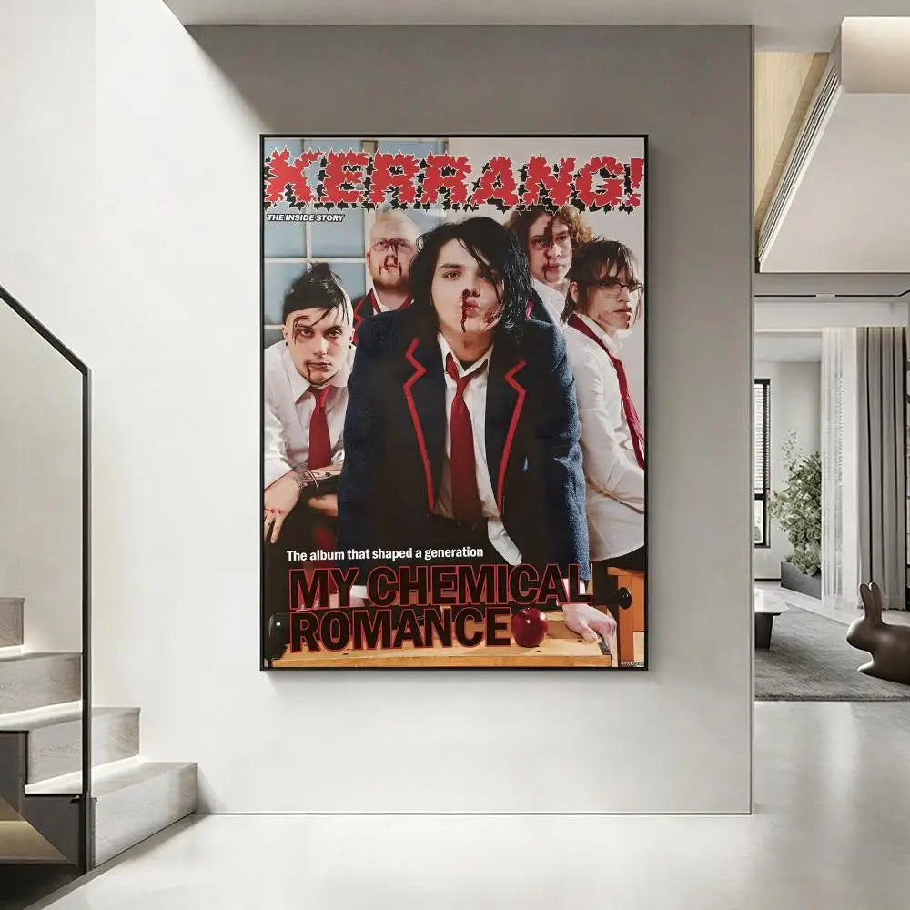 My Chemical Romance HD Rock Band Wall Poster | Home Decor Wall Art Poster Axl White4 30X40cmNoframe
