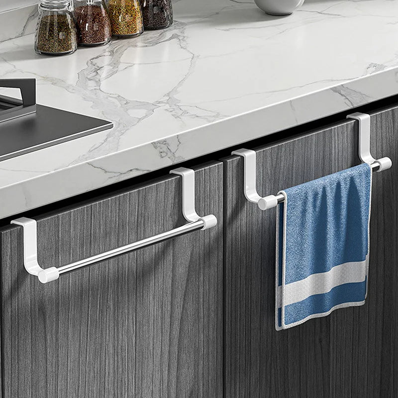 No-Drill Over-Cabinet Towel Rack – Kitchen & Bathroom Holder Cabinet Towel Rack Axl