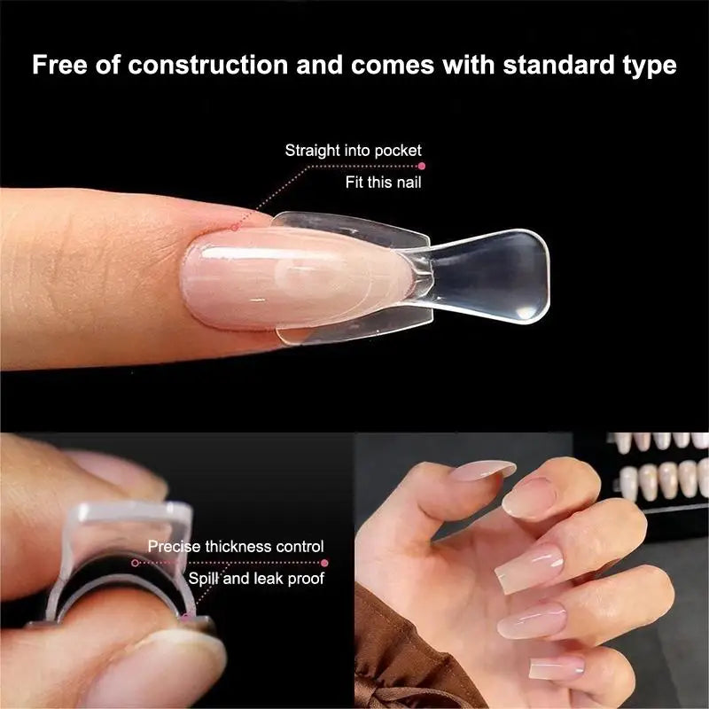 60-Pc Coffin Dual Nail Extension Forms – Acrylic Mold Kit Nail Extension Forms Axl