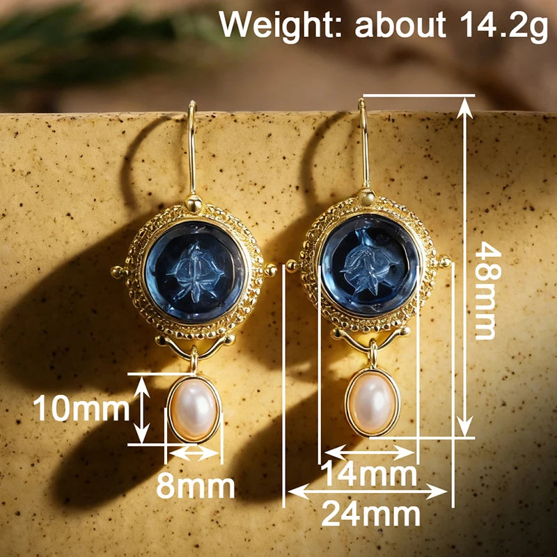 Huitan Vintage Pearl Drop Earrings – Bohemian Women's Jewelry Drop Earrings Axl