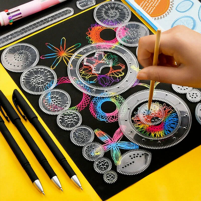 27-Piece Spirograph Drawing Set – Kids Art & Craft Design Toy Kids Art Drawing Set Axl Default Title
