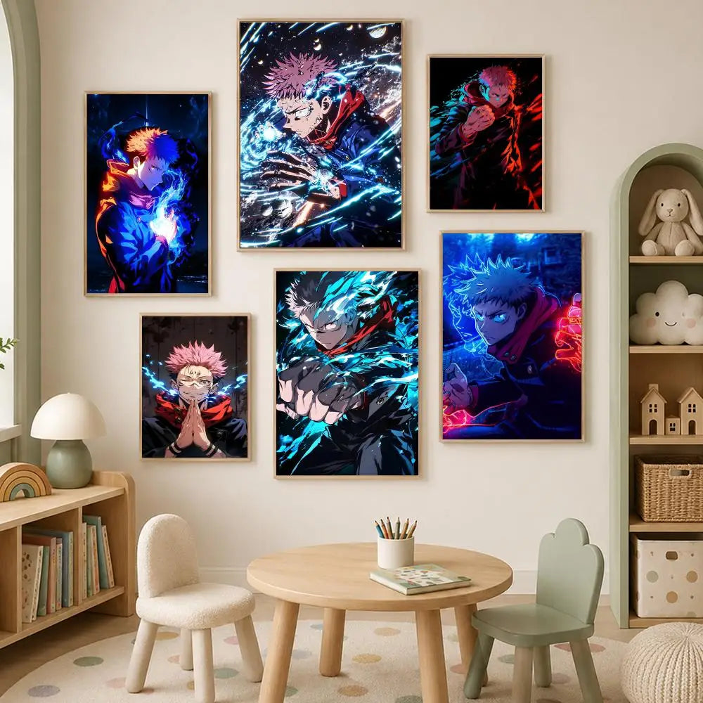 Yuji Itadori Self-Stick Anime Wall Poster – Waterproof HD Art Anime Wall Poster Axl