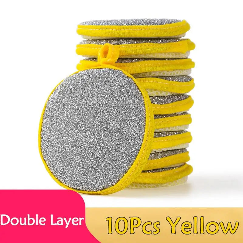 Double-Sided Dishwashing Sponge Pads 5 or 10 Pack Dishwashing Sponge Set Axl 10Pcs Yellow