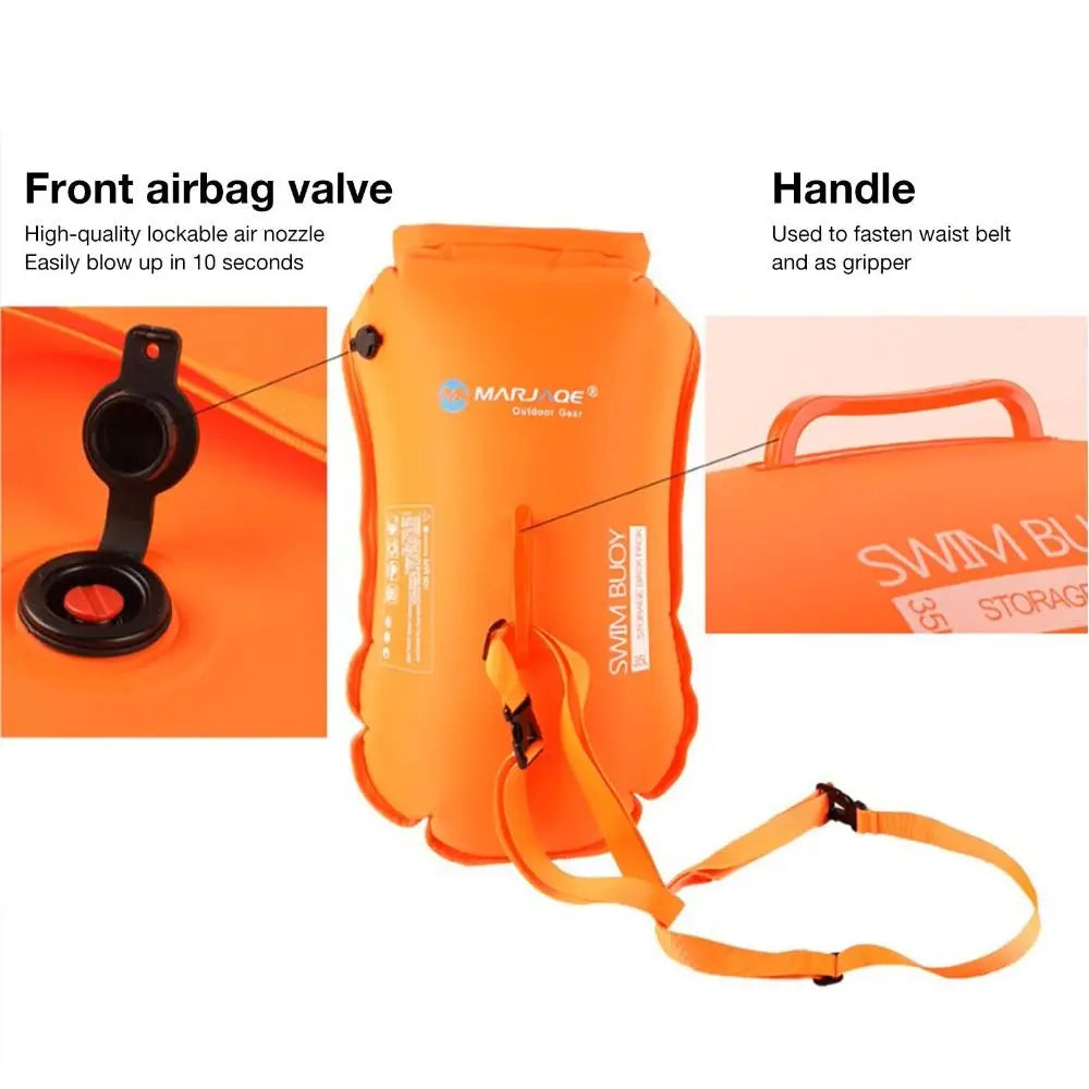 Inflatable Swimming Buoy Backpack – Waterproof Dry Bag Float Swim Buoy Backpack Axl
