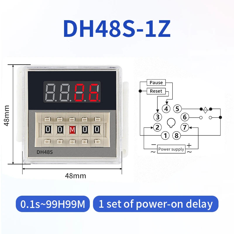 Digital LED Programmable Delay Timer DH48S with Socket Base Programmable Timer Relay Axl