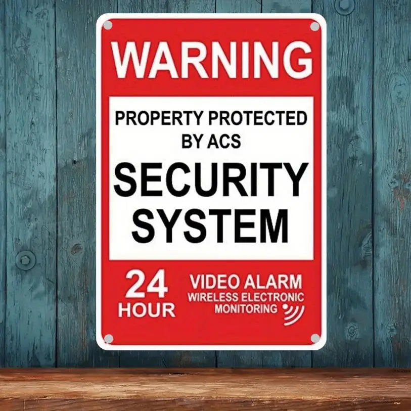 ACS Security System Warning Sign | Aluminum Wall Sign Security Warning Sign Axl aluminum sign aluminum 14x20cm