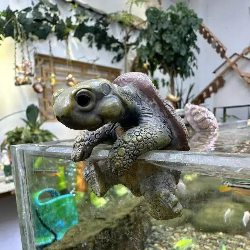 Realistic Resin Turtle Figurine – Mini Tortoise Desk & Tank Decor Resin Animal Figurine Axl