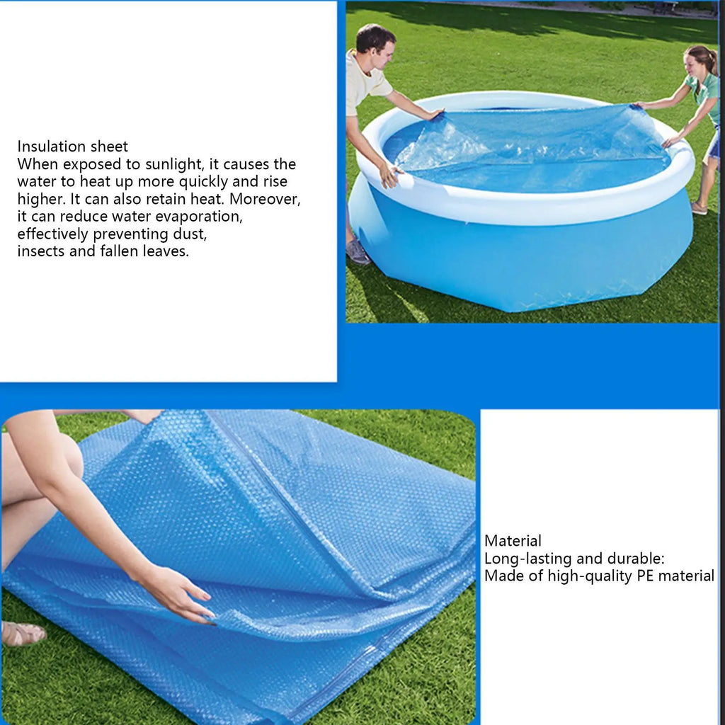 Round Solar Pool Cover – PE Bubble Blanket 6–12 FT Sizes Solar Pool Cover Axl