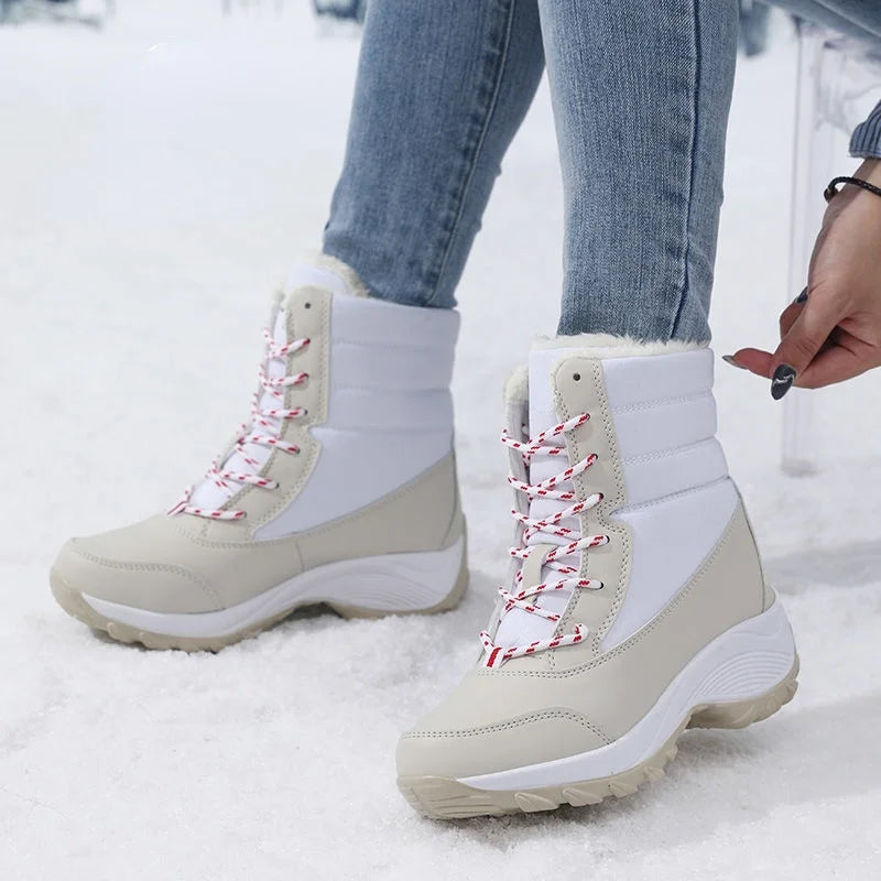 AZGB Women's Waterproof Snow Boots – Chunky Platform Ankle Women's Snow Boots Axl