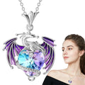 Crystal Dragon Pendant Necklace – Birthstone Gift for Women Pendant Necklace Axl Purple