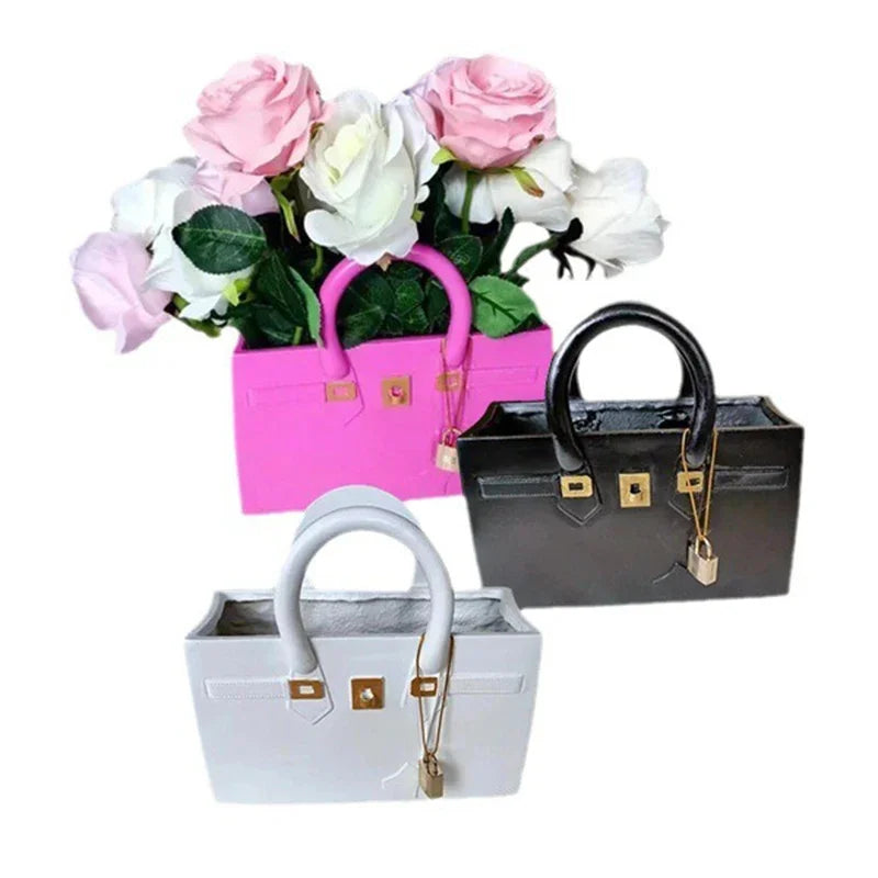 Resin Handbag Flower Vase | Modern Sculptural Table Decor Decorative Resin Vase Axl