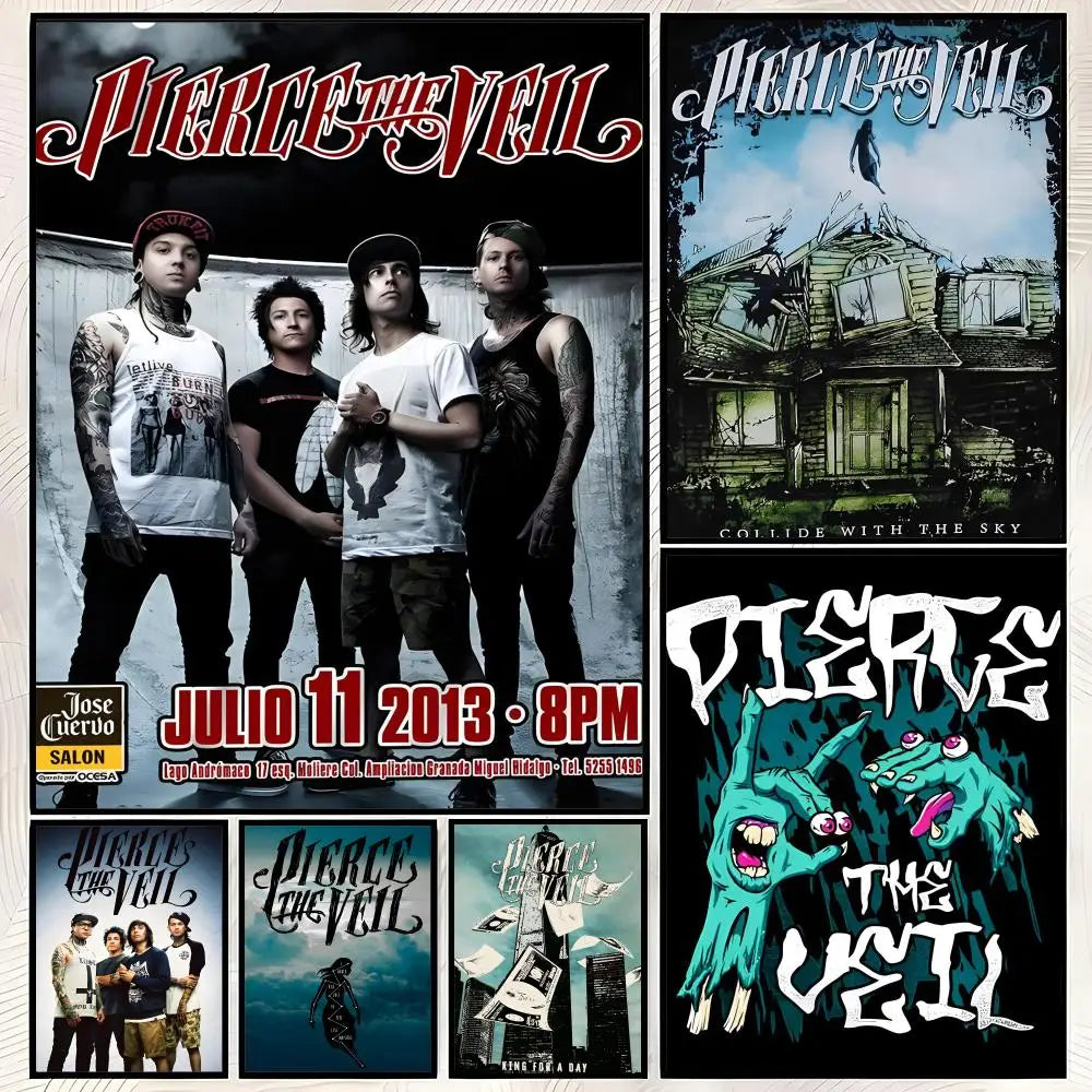 Pierce The Veil HD PVC Wall Poster – Self-Stick Waterproof Wall Art Poster Axl