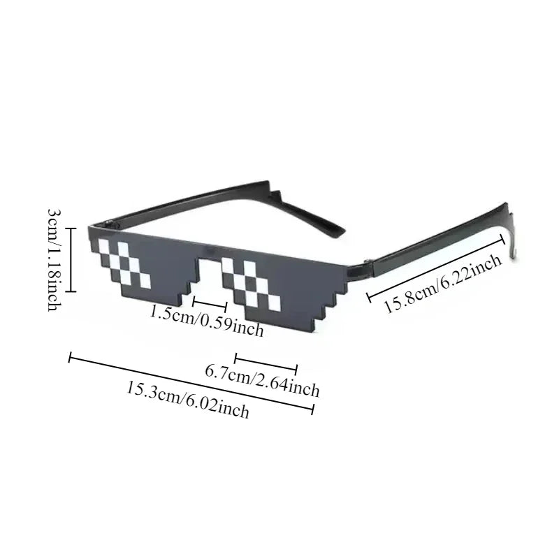 5-Pack Pixel Mosaic Novelty Sunglasses | Fun Party Glasses Novelty Party Glasses Axl