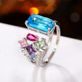 Huitan Geometric Colorful CZ Women Ring – Resizable Bridal Fashion CZ Ring Axl Q466 resizable