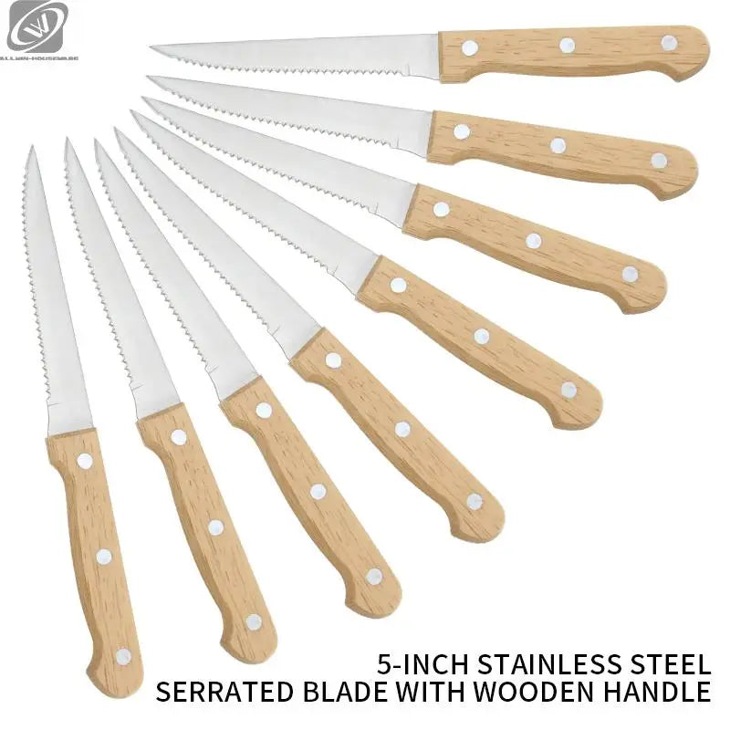 Steak Knife Set 1–8 Pcs | 420 Stainless Steel Wooden Handle Steak Knife Set Axl 8 PCS Steak Knife