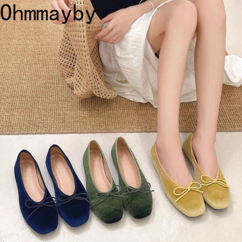 Women's Butterfly-Knot Ballet Flats – Soft Sole Slip-On Dress Shoes Women's Ballet Flats Axl