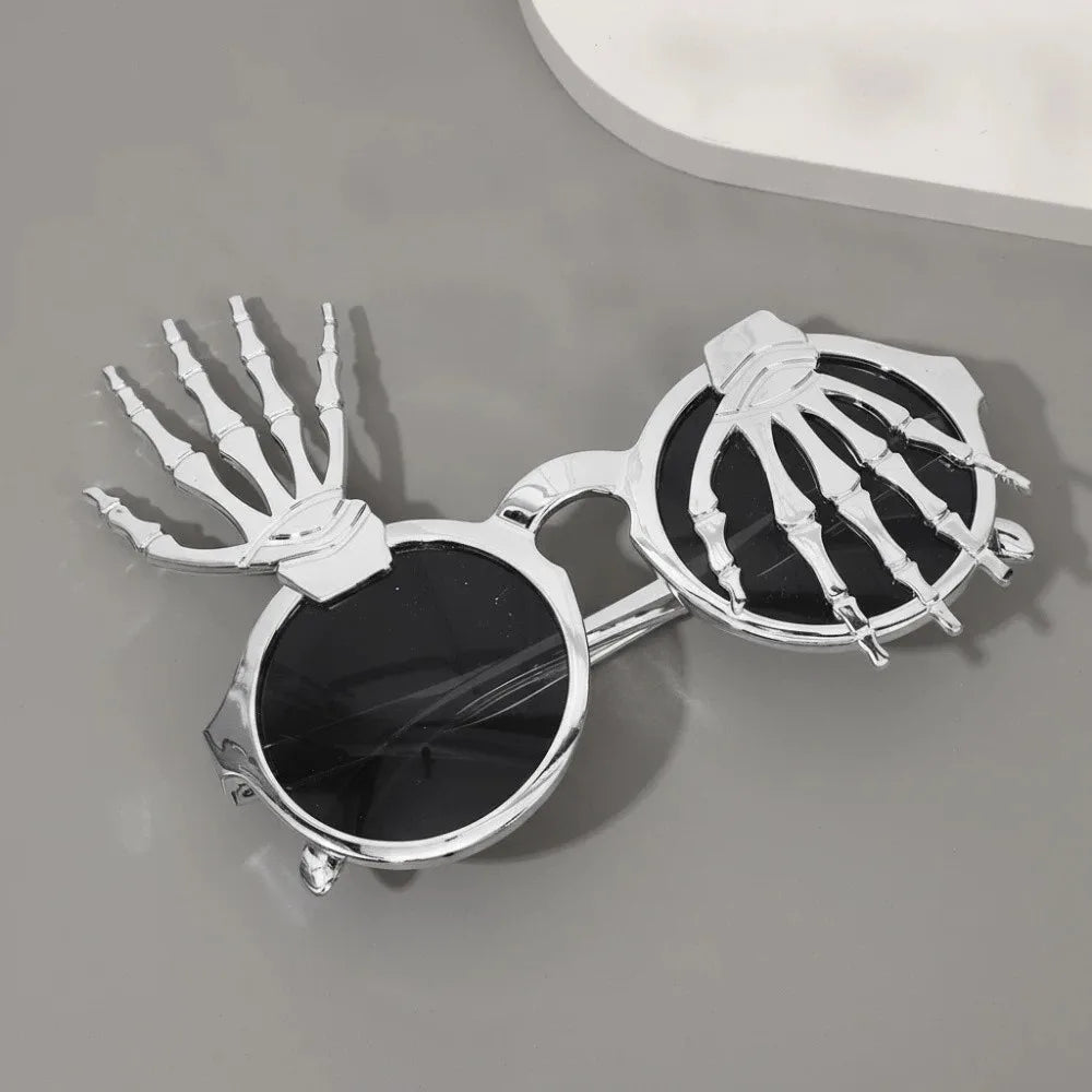 Skeleton Hand Halloween Costume Sunglasses | Spider Web Frame Costume Eyeglasses Axl Style 8