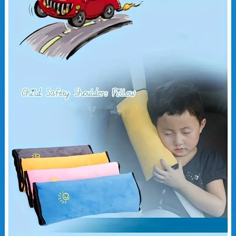 Kids Car Seat Belt Shoulder Protector & Neck Pillow | Soft Velvet Seat Belt Cushion Axl