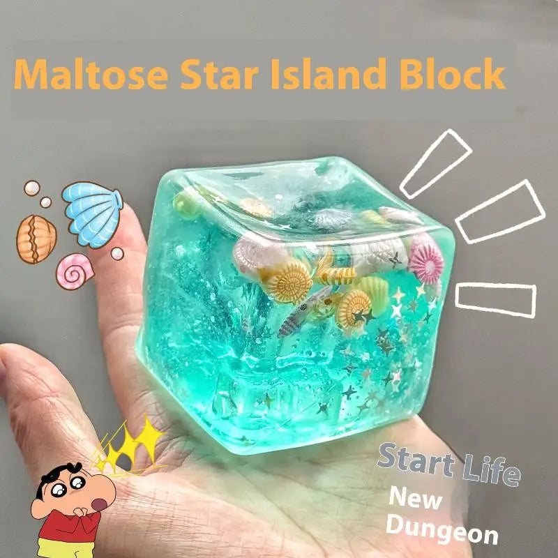 Slow Rise Ocean Stress Ball – Sensory Squeeze Cube Toy Sensory Squeeze Toy Axl
