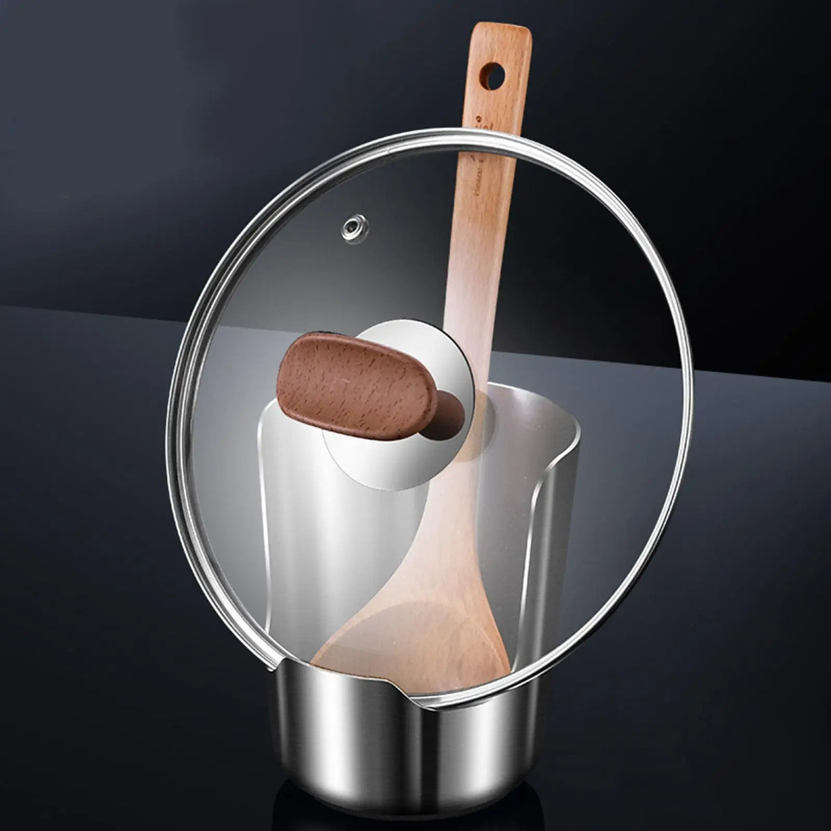 Stainless Steel Pot Lid Holder & Spoon Rest – Kitchen Stand Spoon Rest & Lid Holder Axl