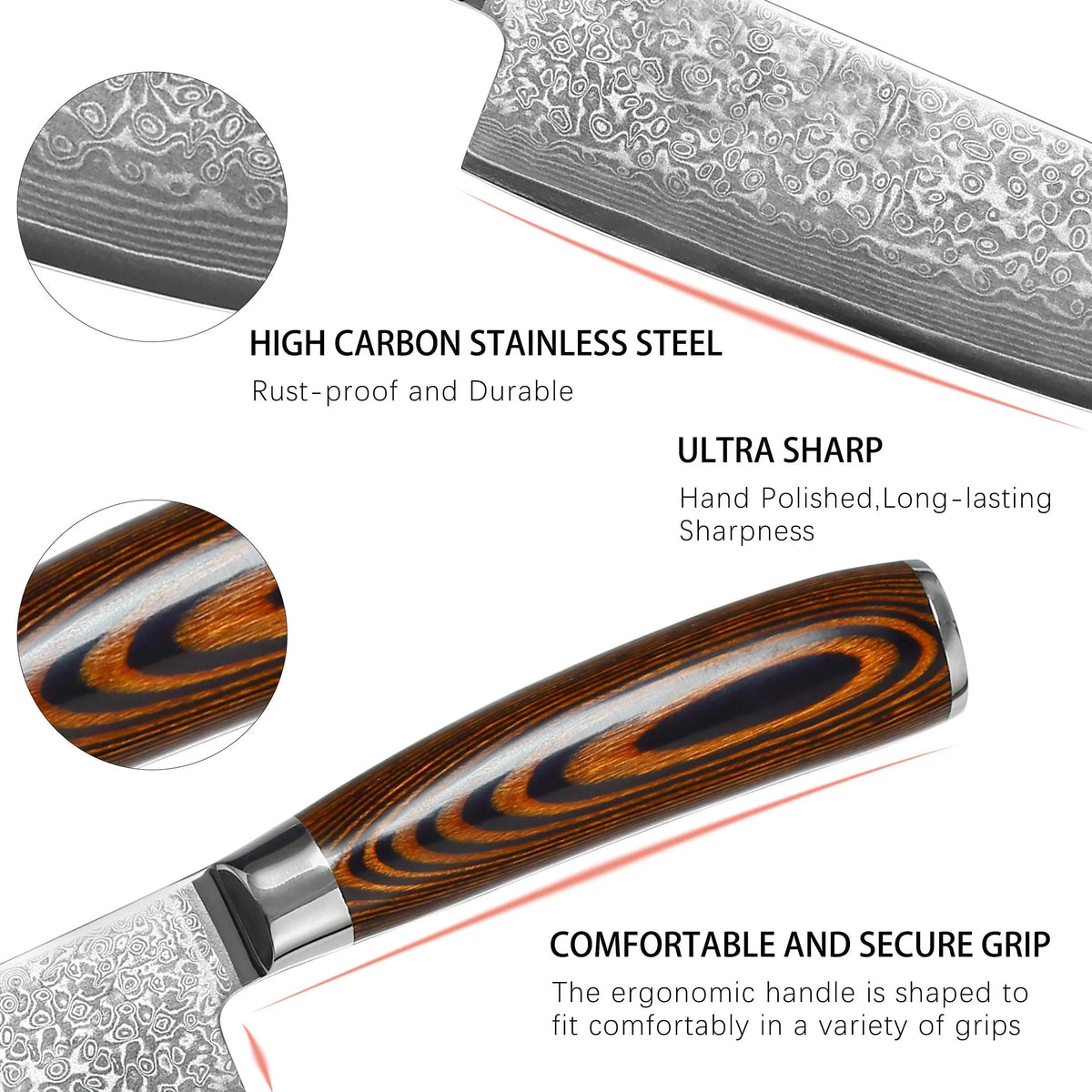 67-Layer Damascus Steel Cleaver Knife | Japanese Gift Set Damascus Kitchen Knife Axl