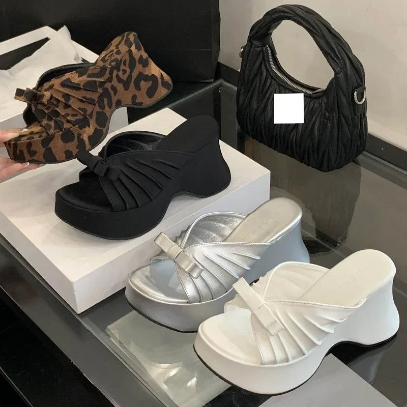 Women's Platform Wedge Sandals – Butterfly-Knot Open Toe Platform Wedge Sandals Axl