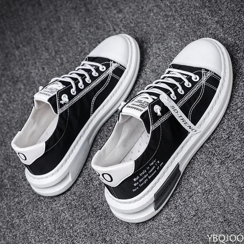 YBQJOO Men's Canvas Sneakers – Breathable Lace-Up Casual Shoes Canvas Sneakers Axl