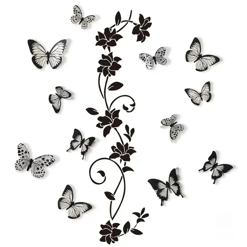Black Vine Branch Wall Stickers – Removable PVC Decal Wall Decal Sticker Axl